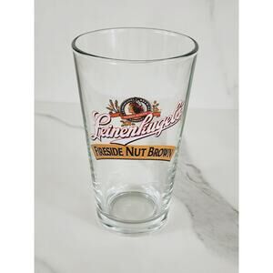 Leinenkugel's Fireside Nut Brown Pint Beer Clear Glass 16oz Drinkware 5 3/4"